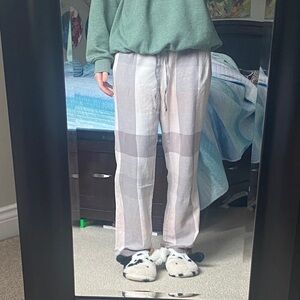 Donating soon!!! Sonoma Small Gray and Light Pink Plaid Pajama Pants